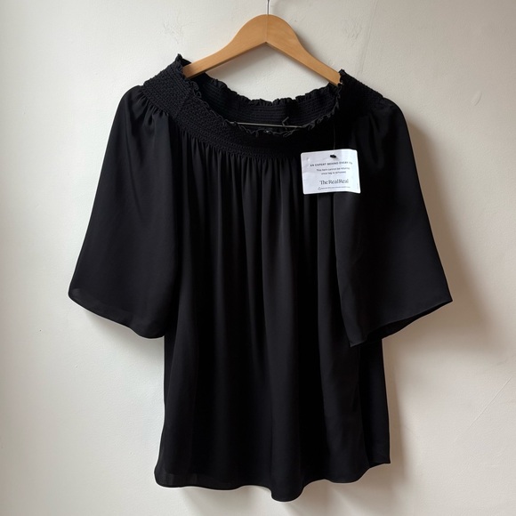 Theory Silk Off-Shoulder Top - Picture 4 of 14